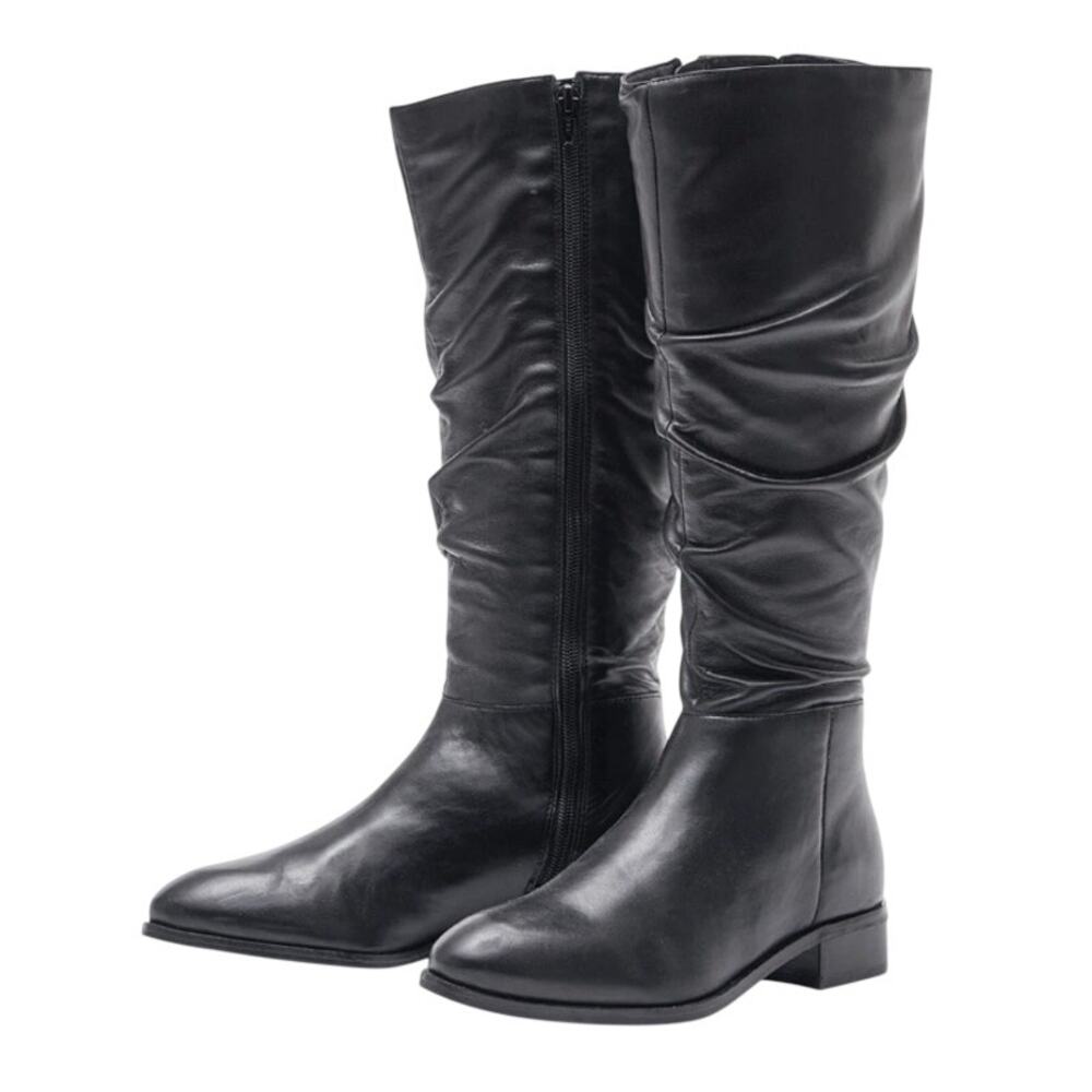 Coldwater Creek Womens Dalton Knee High Boots Size 10 Black Leather NWOB